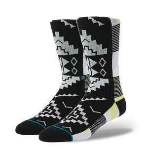 Stance Geometric Black and White Crew Socks Size L-XL